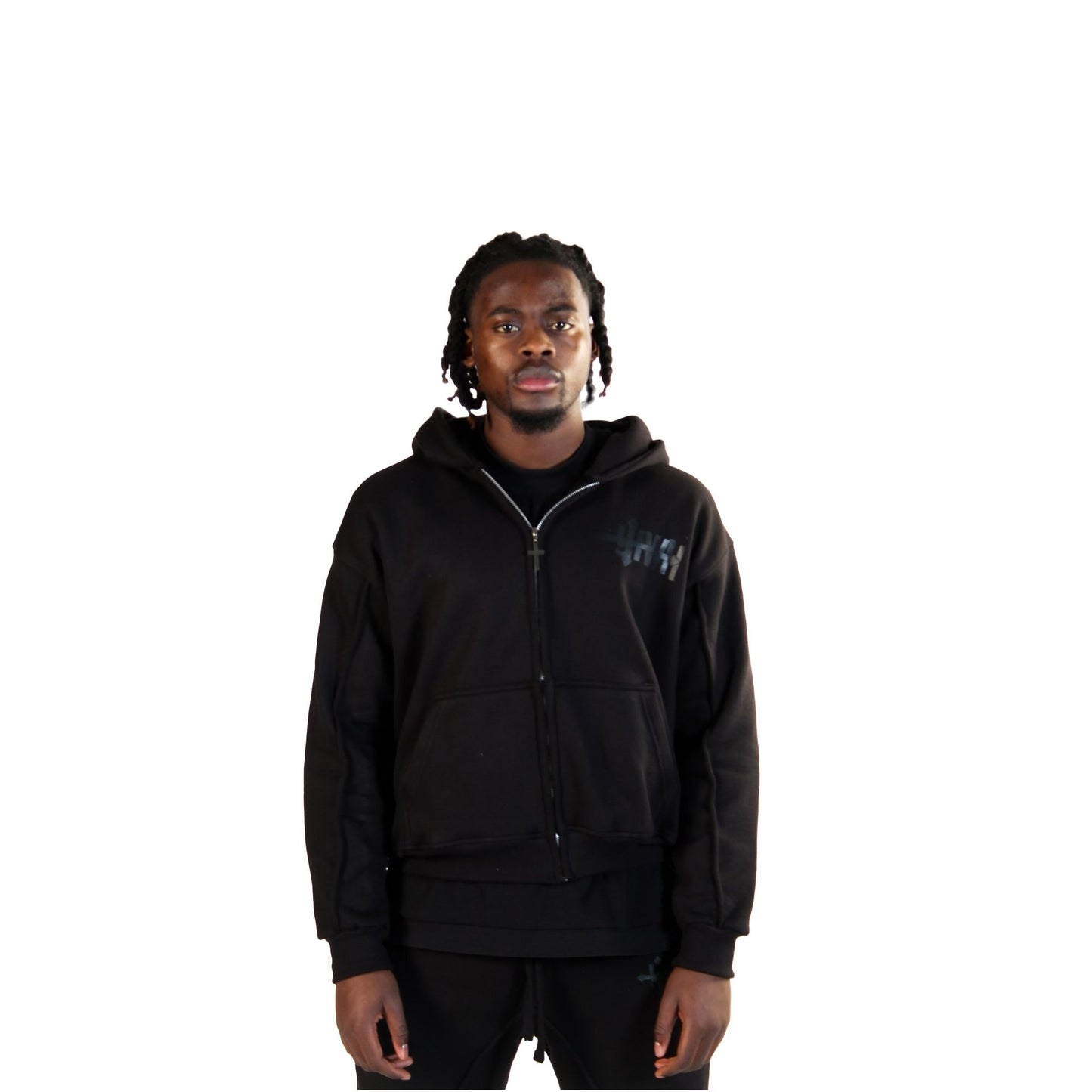 TRIPLE BLACK EXCELLENT ZIP HOODIE