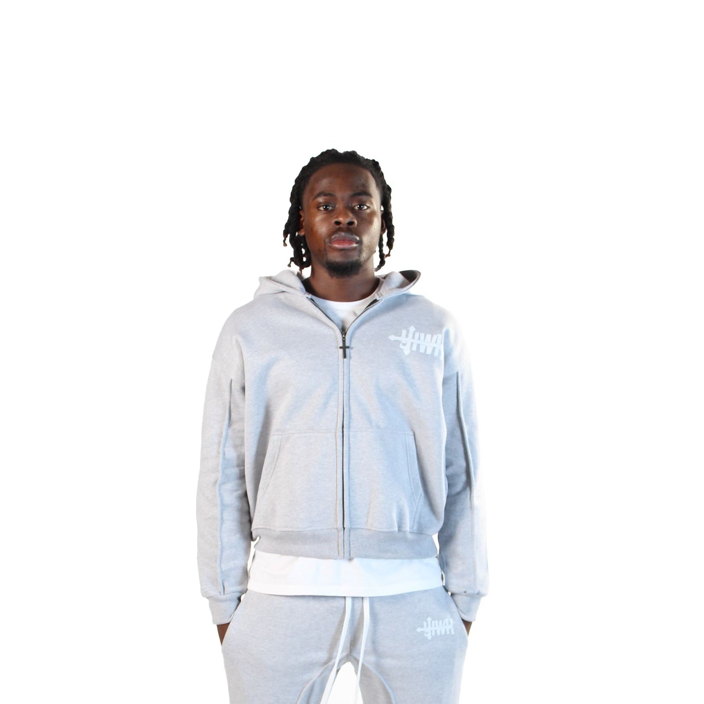 GREY EXCELLENCE ZIP HOODIE