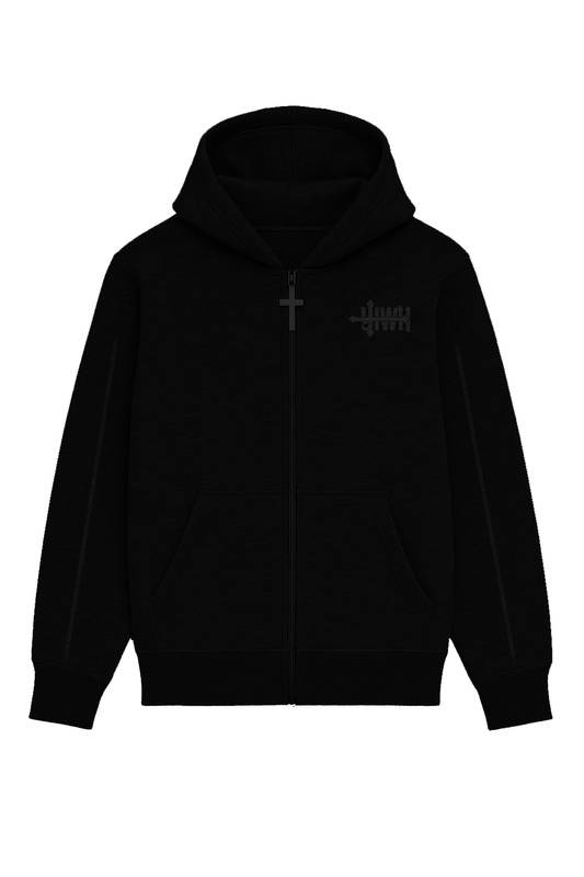 TRIPLE BLACK EXCELLENT ZIP HOODIE